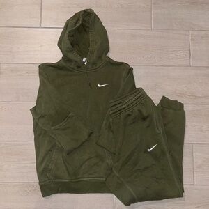 Nike Olive Green Sweatpants & Hoodie Set